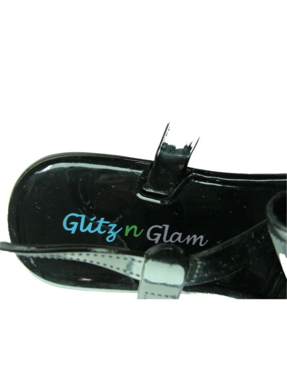Glitzy Glam Womens Black Bow Jelly Sandals
